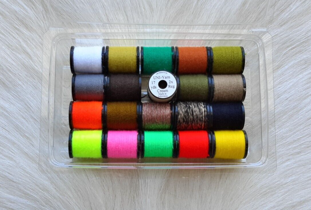 Fly Tying Thread. Uni- Yarn (20 Spool Combo) 17 yard spools, .