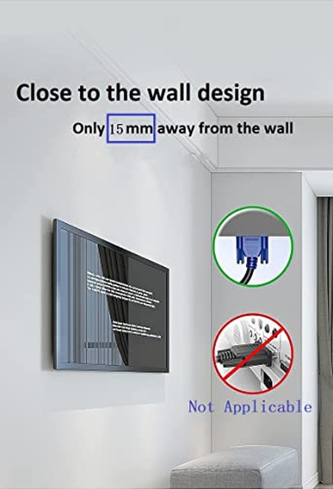 Wall Hung TV Bracket, RV TV Wall Mount Bracket for 14-32Inch TV Large Load So...