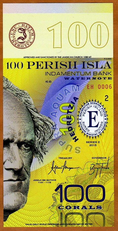 Perish Island, 100 Corals, Private Issue Polymer, 2015, UNC