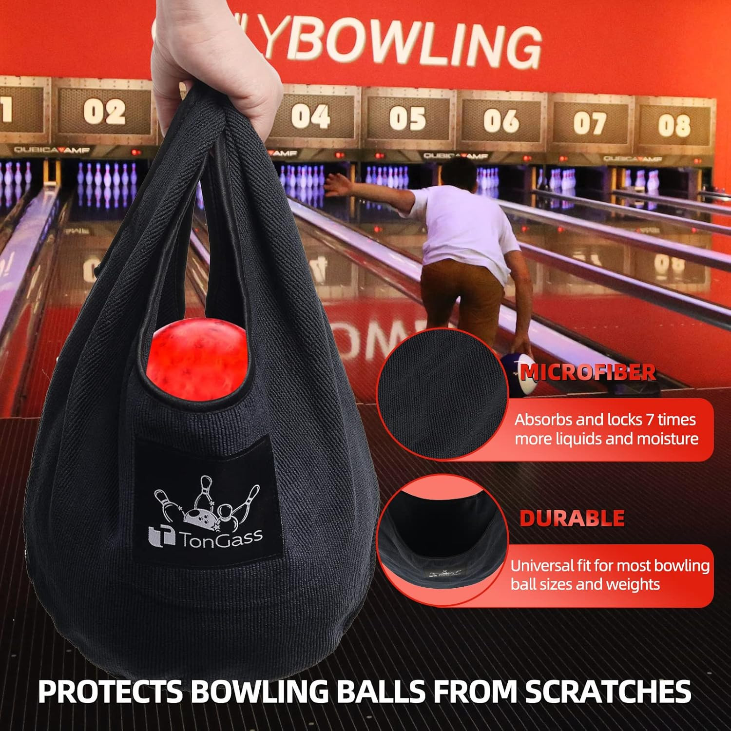 (3-Pack Giant Microfiber Bowling Ball Seesaw Towel, Machine Washable Microfiber