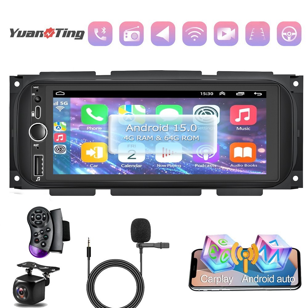For 2001-2006 Chrysler Sebring Android 15 Navi CarPlay Car Stereo Radio GPS WiFi