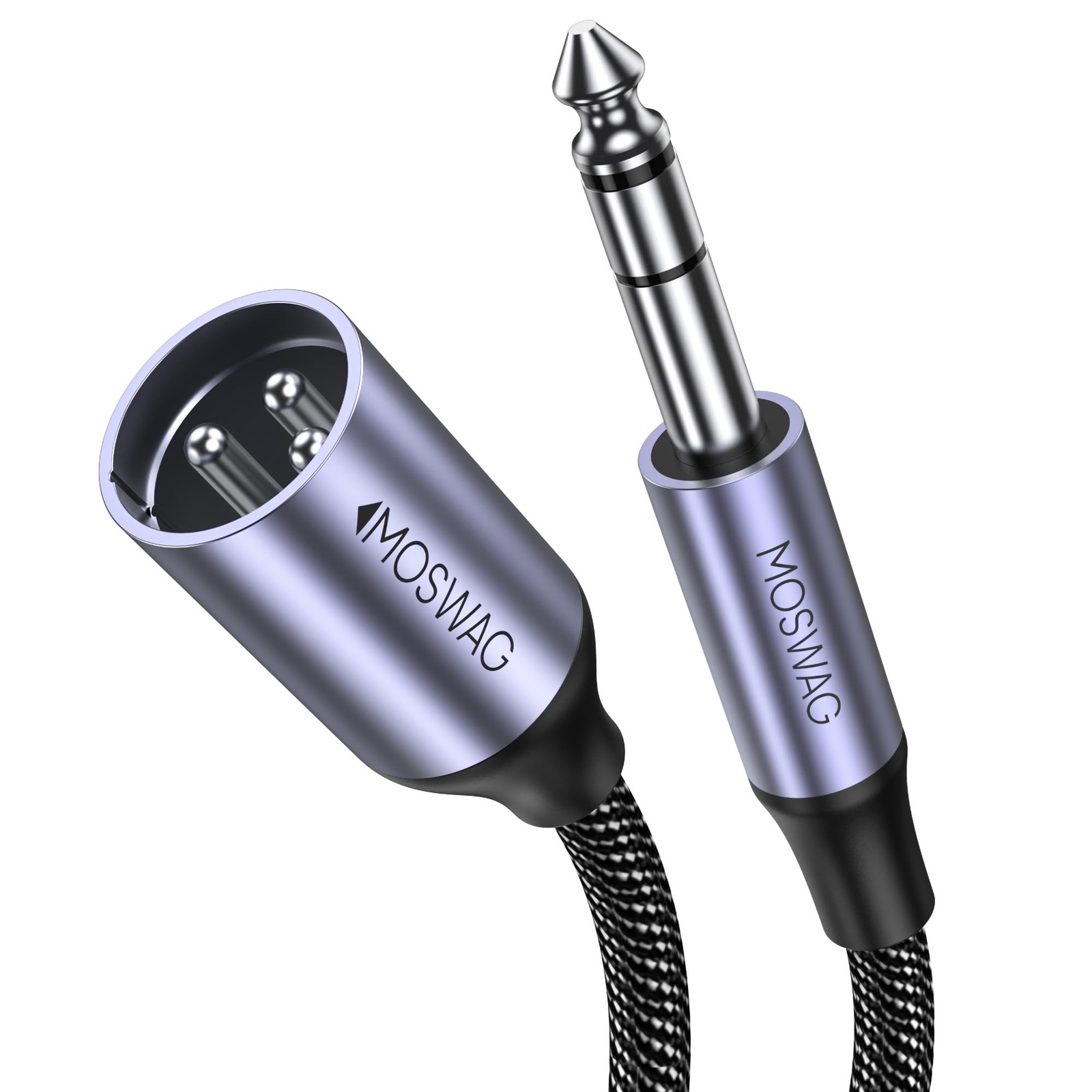 MOSWAG 3ft 1/4" to XLR Cable, 6.35mm TRS to XLR Male, Quarter inch TRS to XLR...