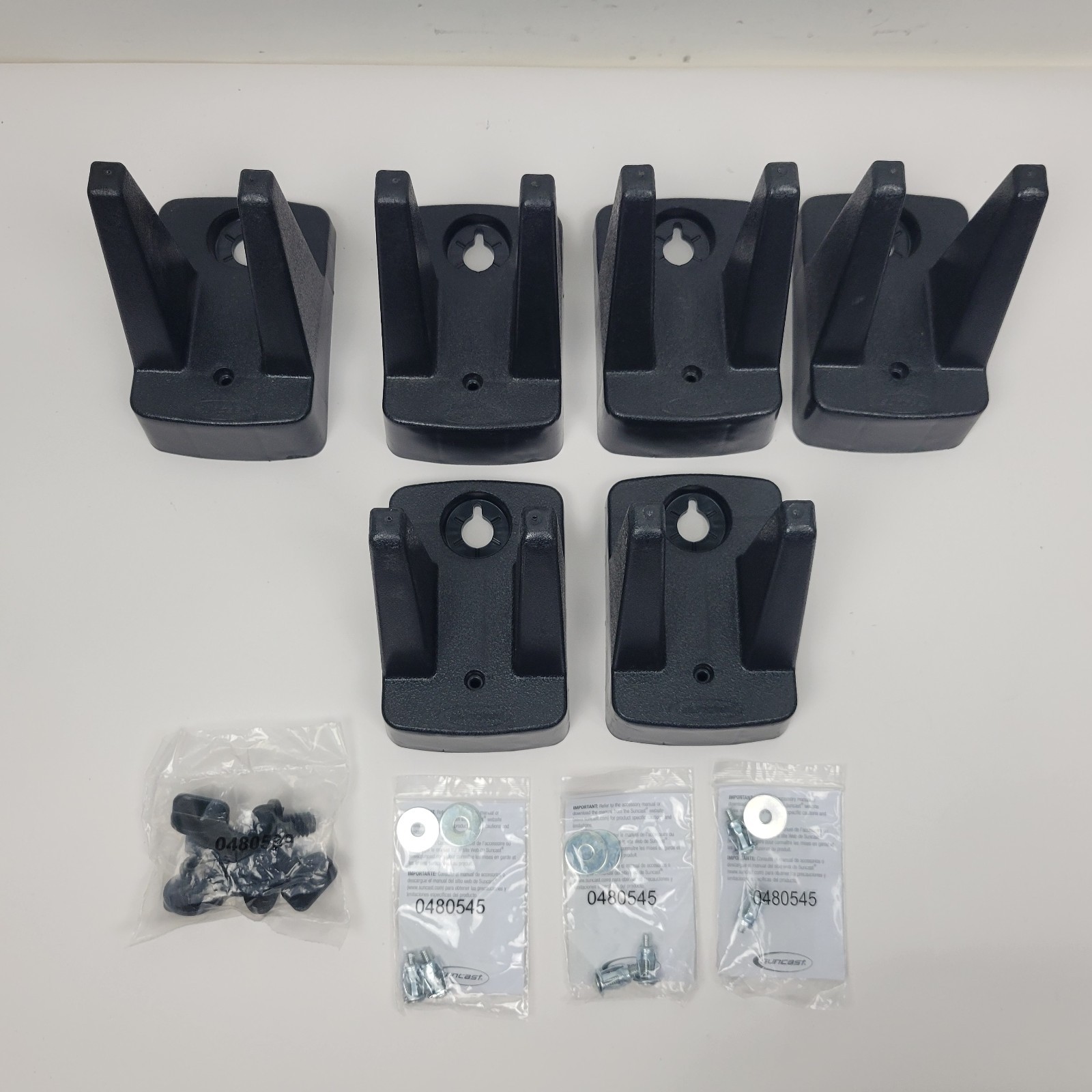 Suncast 6 Pack Compact Wall Mount Tool Organizer Hook Storage Hanger Rack, Black