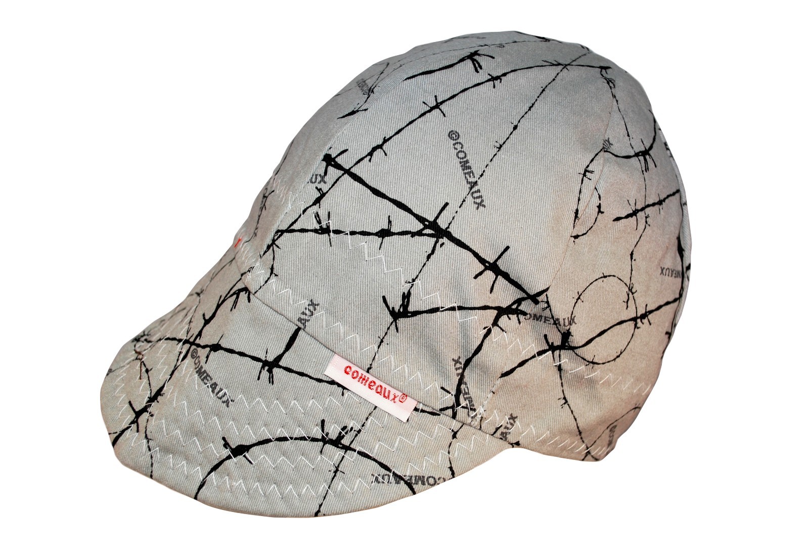 NWT Comeaux Caps Welding Welder Hat Pipe Fitter Gray Barbed Barb Wire Reversible