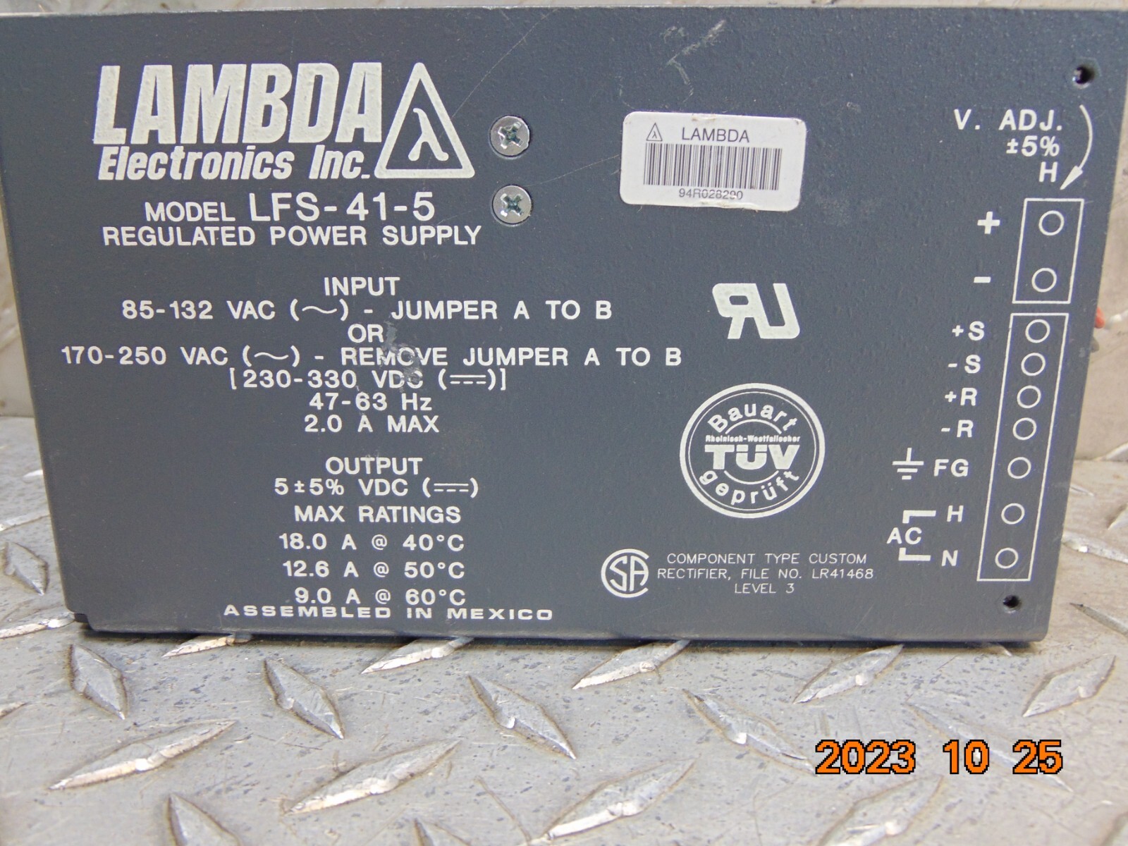 LAMBDA LFS-41-5 REGULATED POWER SUPPLY
