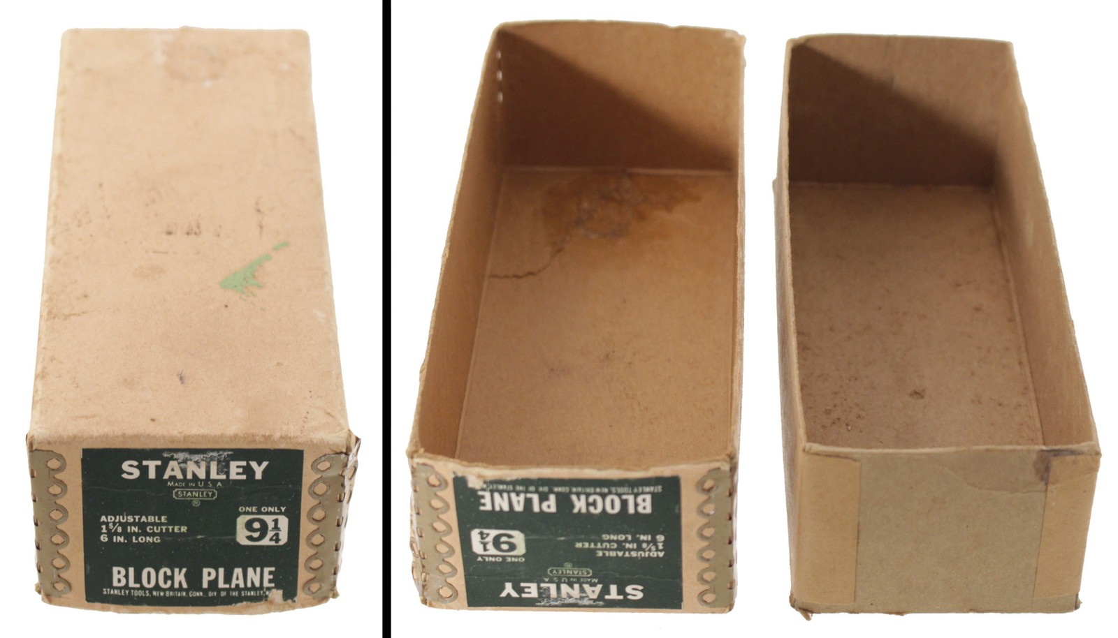 Orig. Pasteboard Box for Stanley No. 9 1/4 Block Plane- Full Label- mjdtoolparts