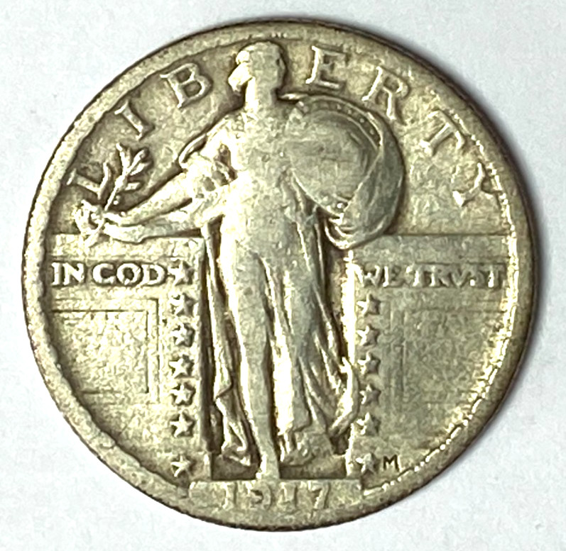 1917 25c Standing Liberty Silver Quarter Philadelphia Type 2