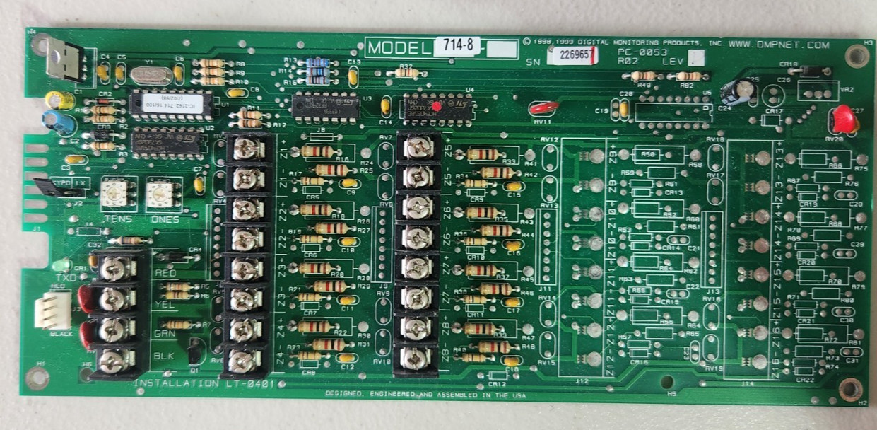 DMP 714-8 Circuit Board PC-0053 Zone Expander-PreOwned