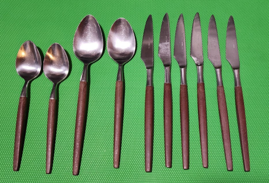 Imperial International WOODHUE IIC Japan Wood Handle Spoons & Knives