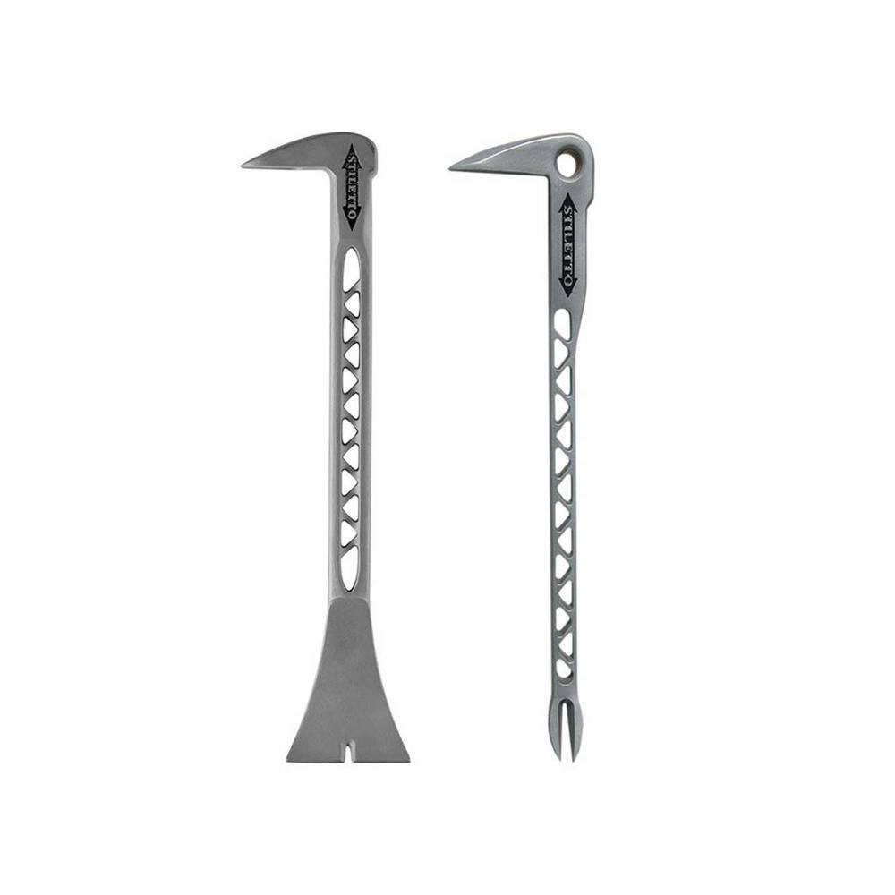 Titanium Trim and Nail Puller with 12 In. Titanium Clawbar Nail Puller with Dimp