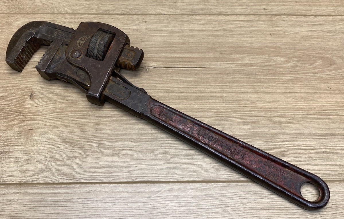 Vintage Lectrolite 14” Heavy Duty Adjustable Monkey Pipe Wrench USA Made
