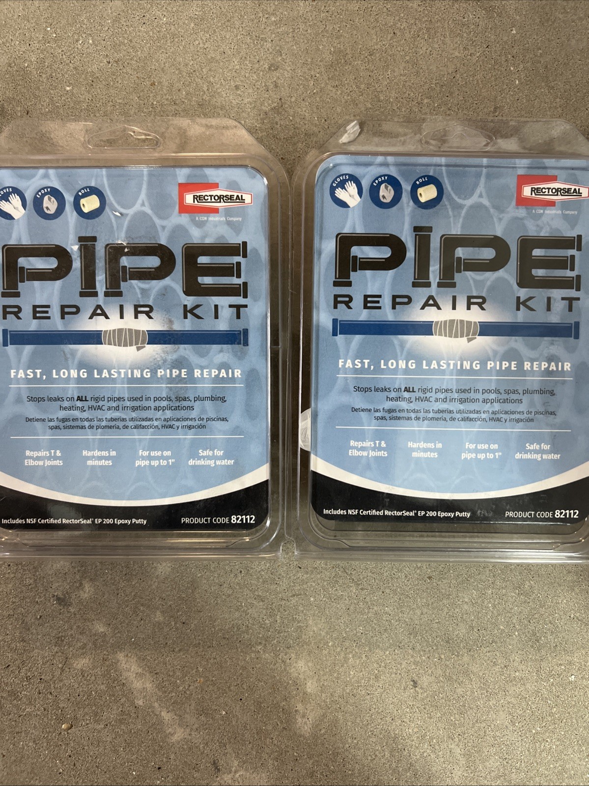 2 Kits PIPE REPAIR FAST LONG LASTING RECTORSEAL, STOPS PIPE LEAKS, 82112 NEW
