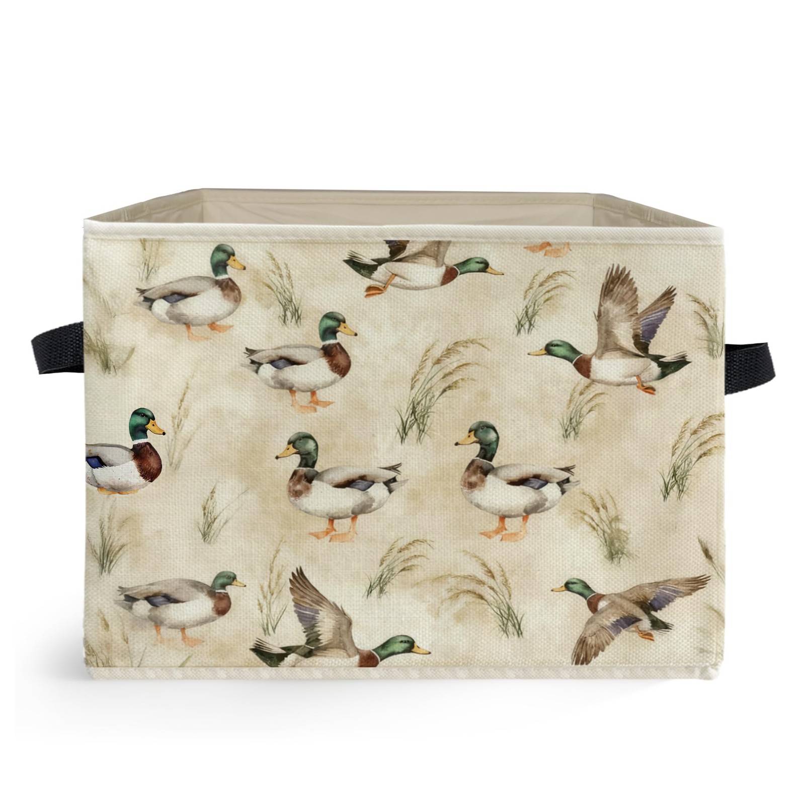 Mallard Duck Nursery Storage Bins, Vintage Rustic Flying Mallard Ducks Collap...