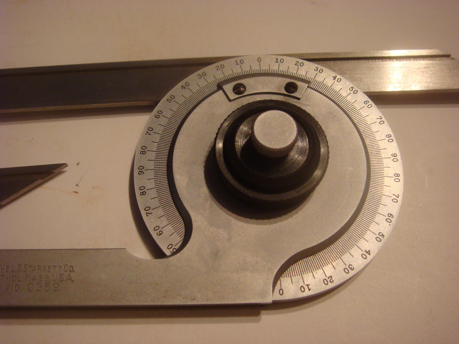 Starrett C359 Precision Universal Bevel Vernier Protractor, 7" And 12"Blade Size