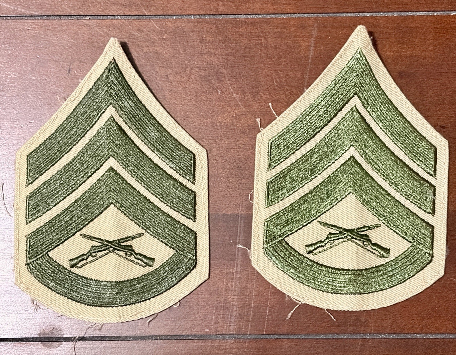 USMC Staff Sergeant Khaki Chevrons Male Pair