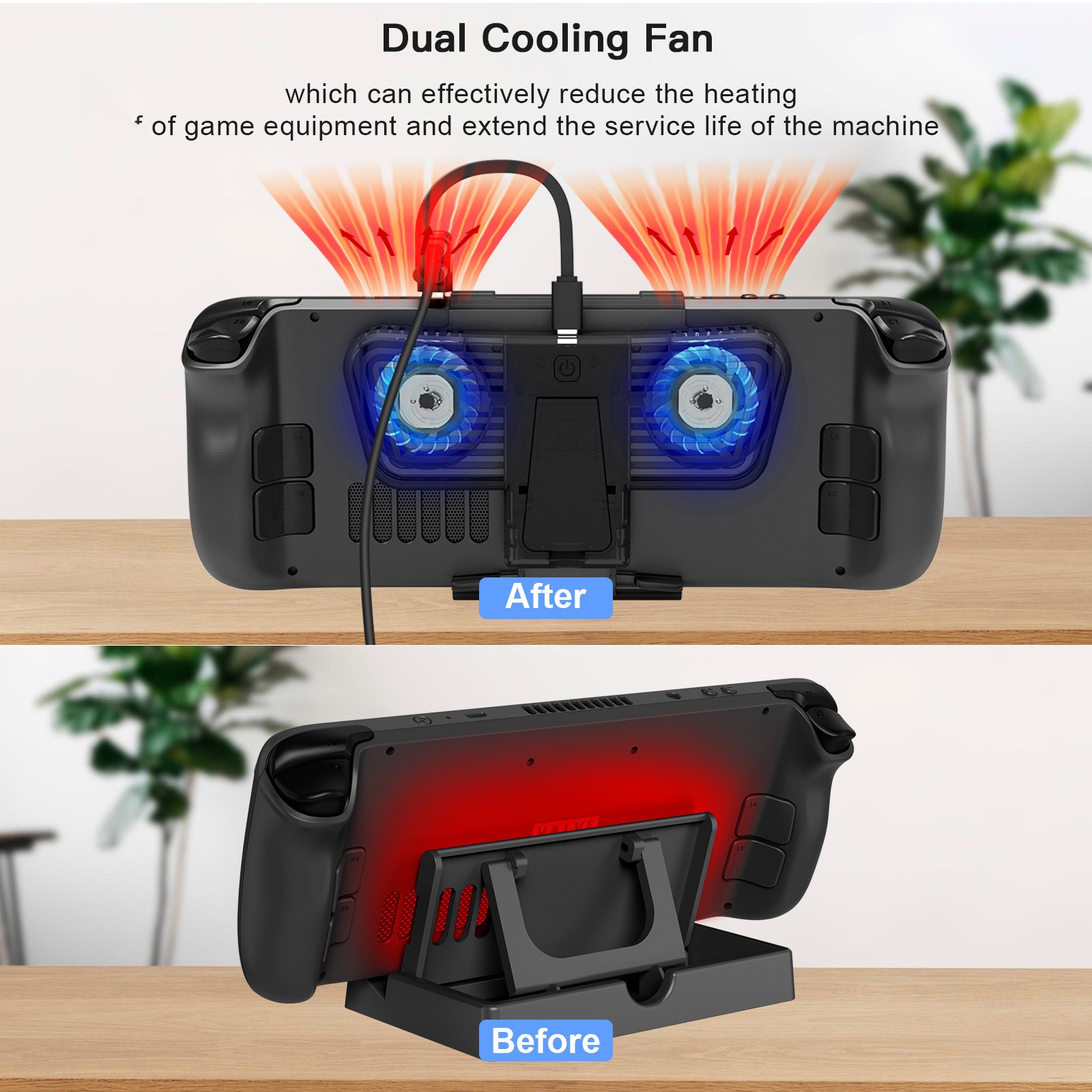 External LED Fan Cooling Cooler Holder Bracket For Steam Deck/Switch/Switch OLED