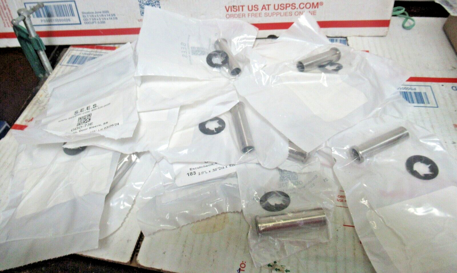 18-S.E.E.S  #ODO-73E ELEVATOR HOISTWAY DOOR ESCUTCHEON  SLEEVE  STAINLESS  STEEL