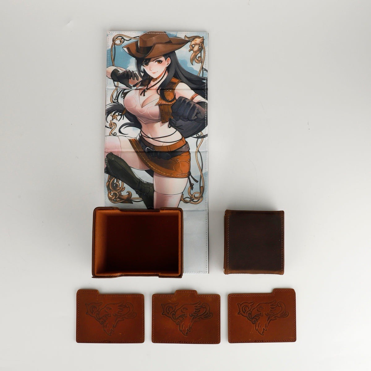 SEALED Amanda Lapalme Tifa Lockhart Leather Brown Cowgirl Deckbox Sexy