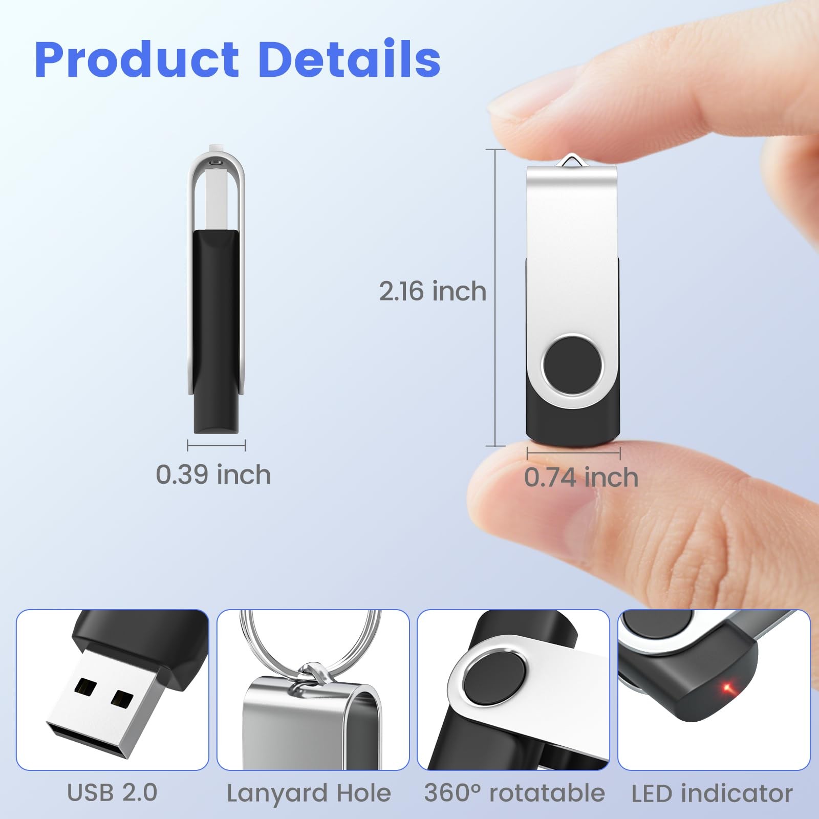ABLAZE 1GB Flash Drive 10 Pack, USB 2.0 Memory Stick with 1GB, 10 Pack