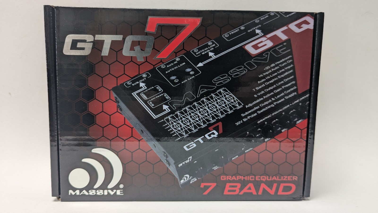 Massive Audio GTQ7 7-Band Graphic Equalizer with 8 Volt Line Driver Brand New