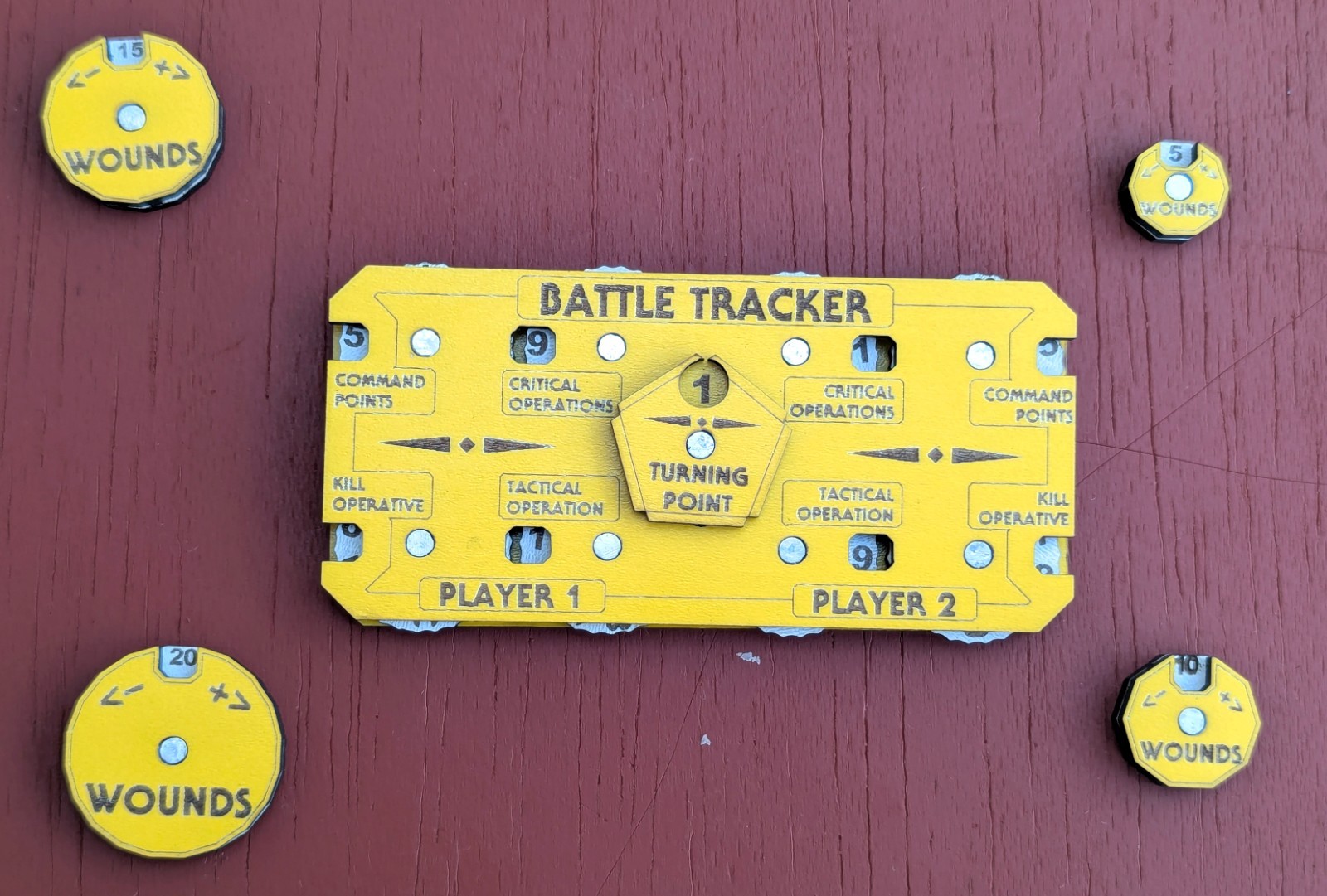 Kill Team Battle Tracker & Wound Counters Warhammer 40k Tabletop Set Colours