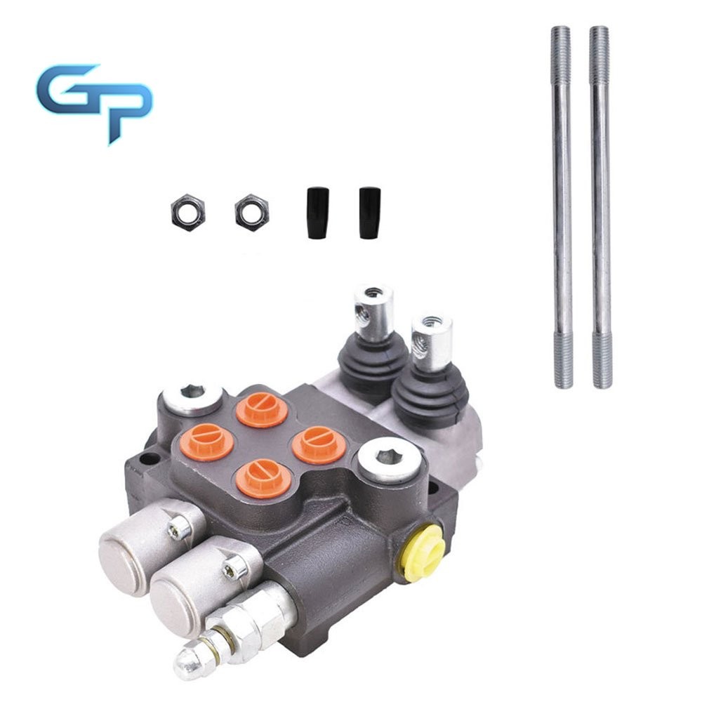 2 Spool Hydraulic Control Valve Double Acting 13GPM 3600 PSI SAE Ports