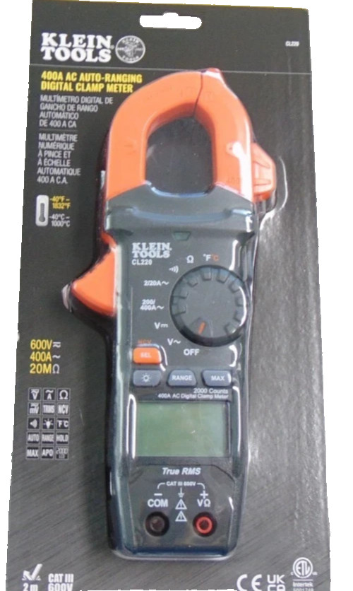 Klein Tools CL220 400A AC Auto-Ranging Digital Clamp Meter - Brand New