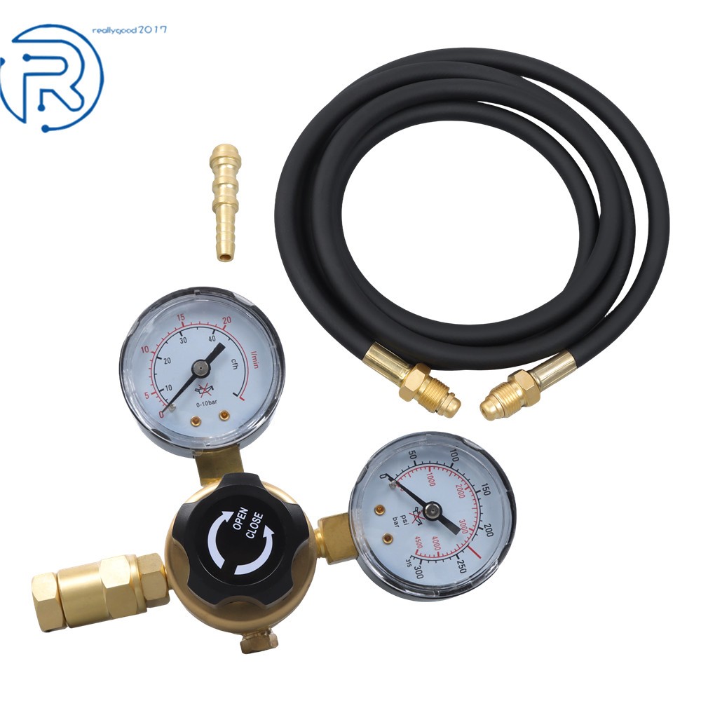 1Pack Gas Welding Regulator Argon CO2 Regulator Dual Gauges & Hose For CGA580