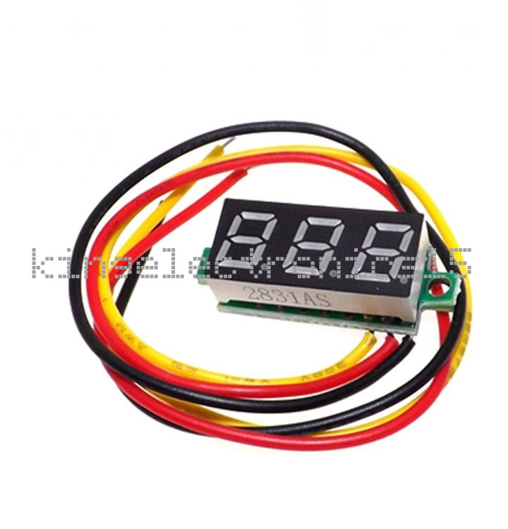 0.28" DC 0-100V / 2.5-30V 2/3-Wire Voltmeter LED Display Voltage Panel Meter K9