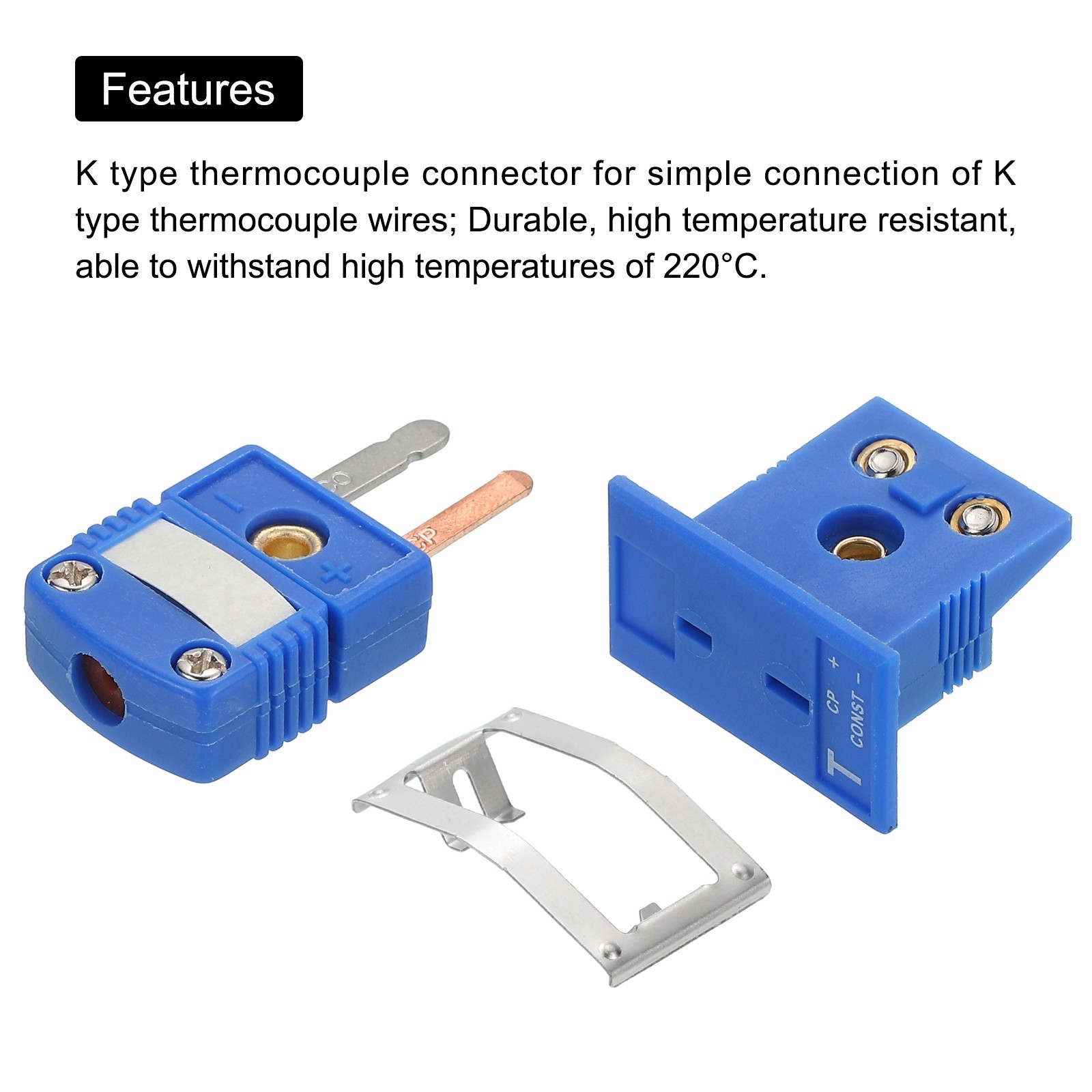 8Set t Type Thermocouple Wire Connector Male Plug with Panel Mount Mini Socket