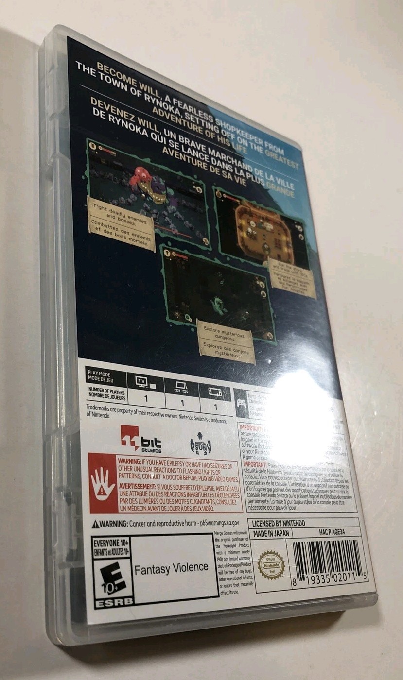 MANUAL & CASE ONLY NO GAME: Moonlighter (Nintendo Switch) - PLEASE READ