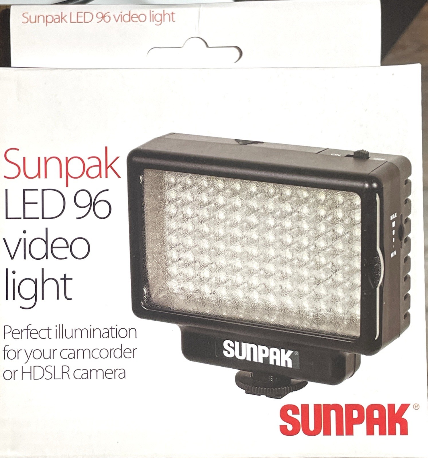 Sunpak LED 96 video light Model VL-LED-96 Black - Brand New