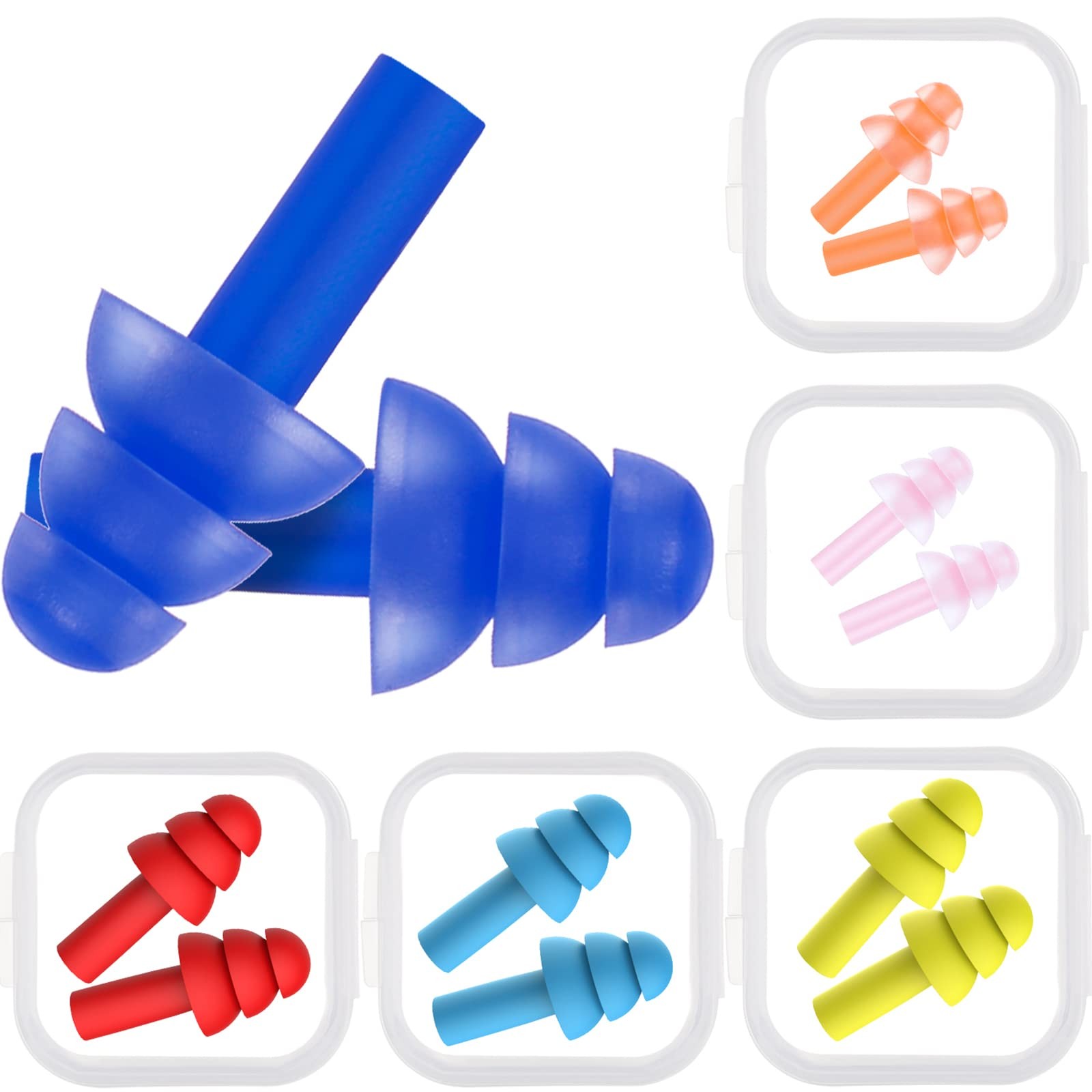 6 Pairs Kids Adults Ear Plugs Swimming 6 Count (Pack of 1), Fresh Colors