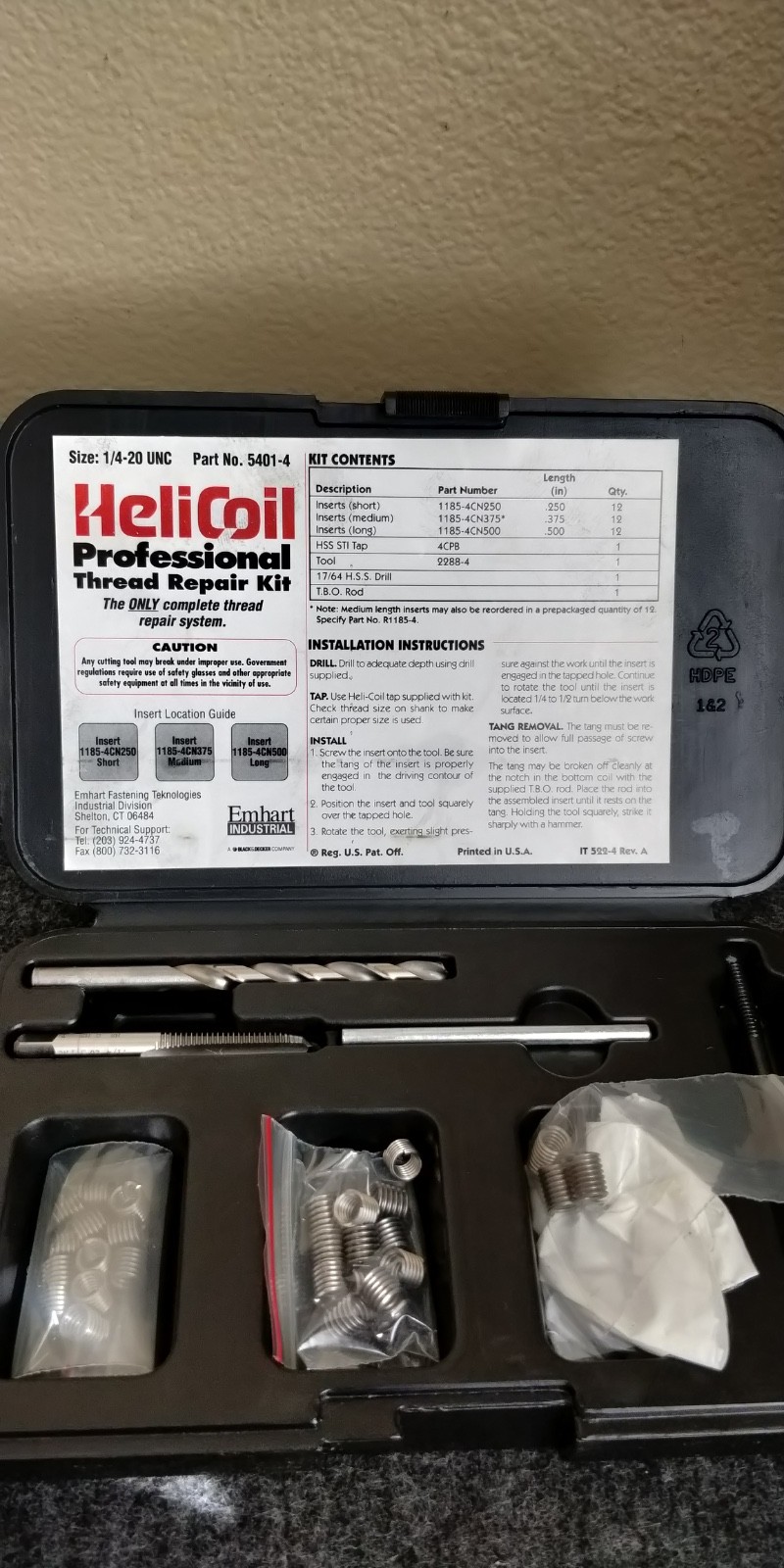Helicoil Set 5401-04 Complete