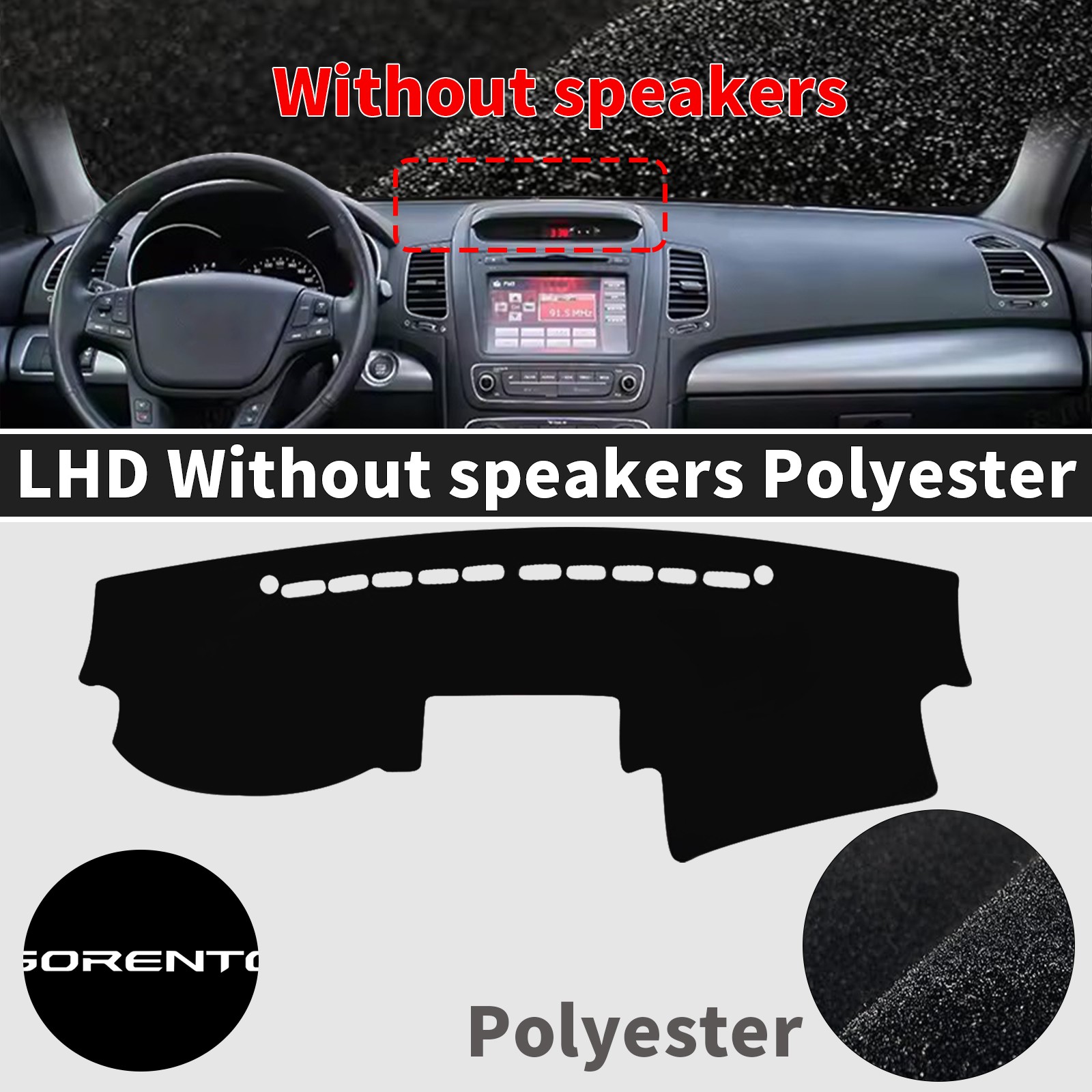 for Kia Sorento 2014 2015 LHD Dashboard Pad dashmat Car Accessories