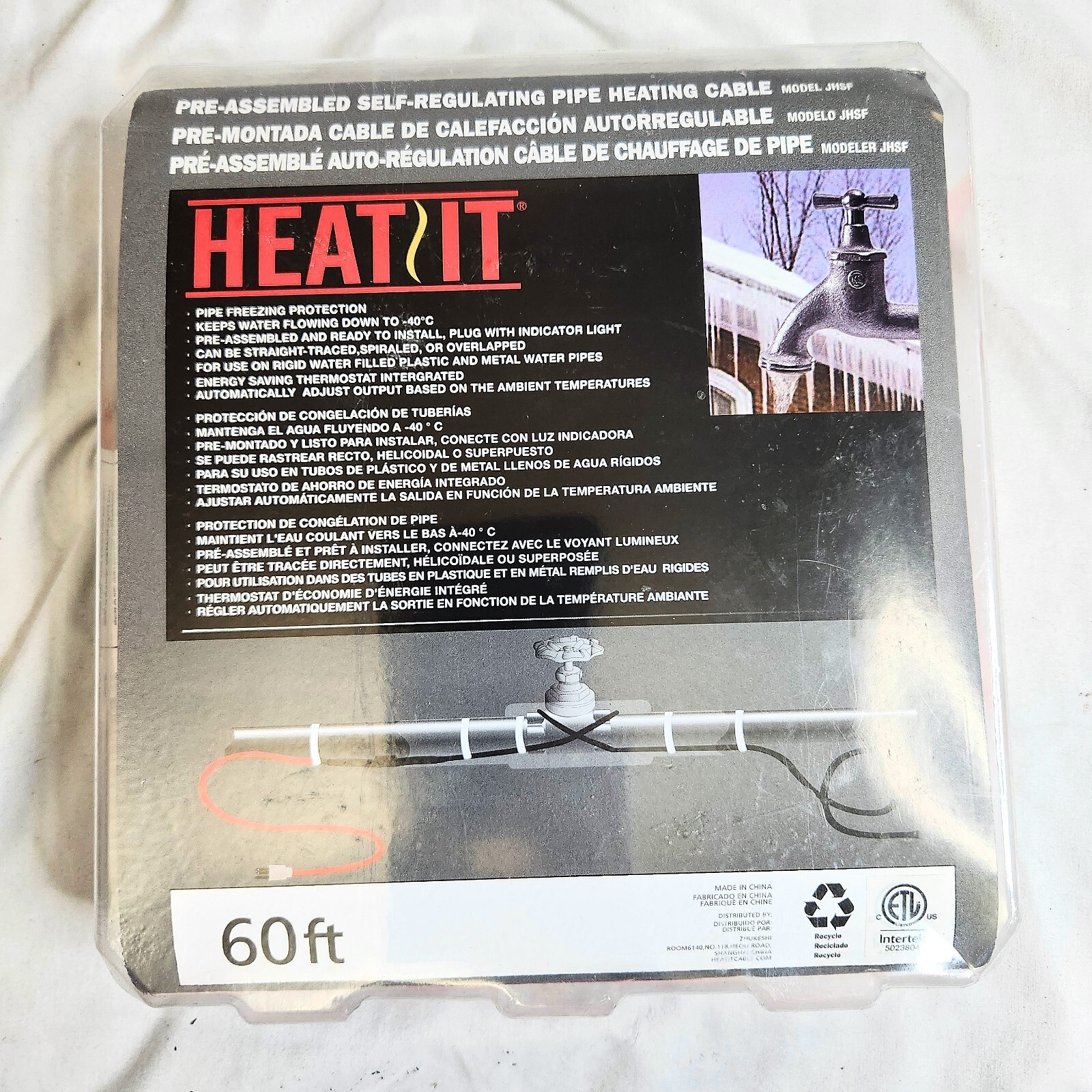 HEAT IT 60FT Pipe Heat Tape - New in Box