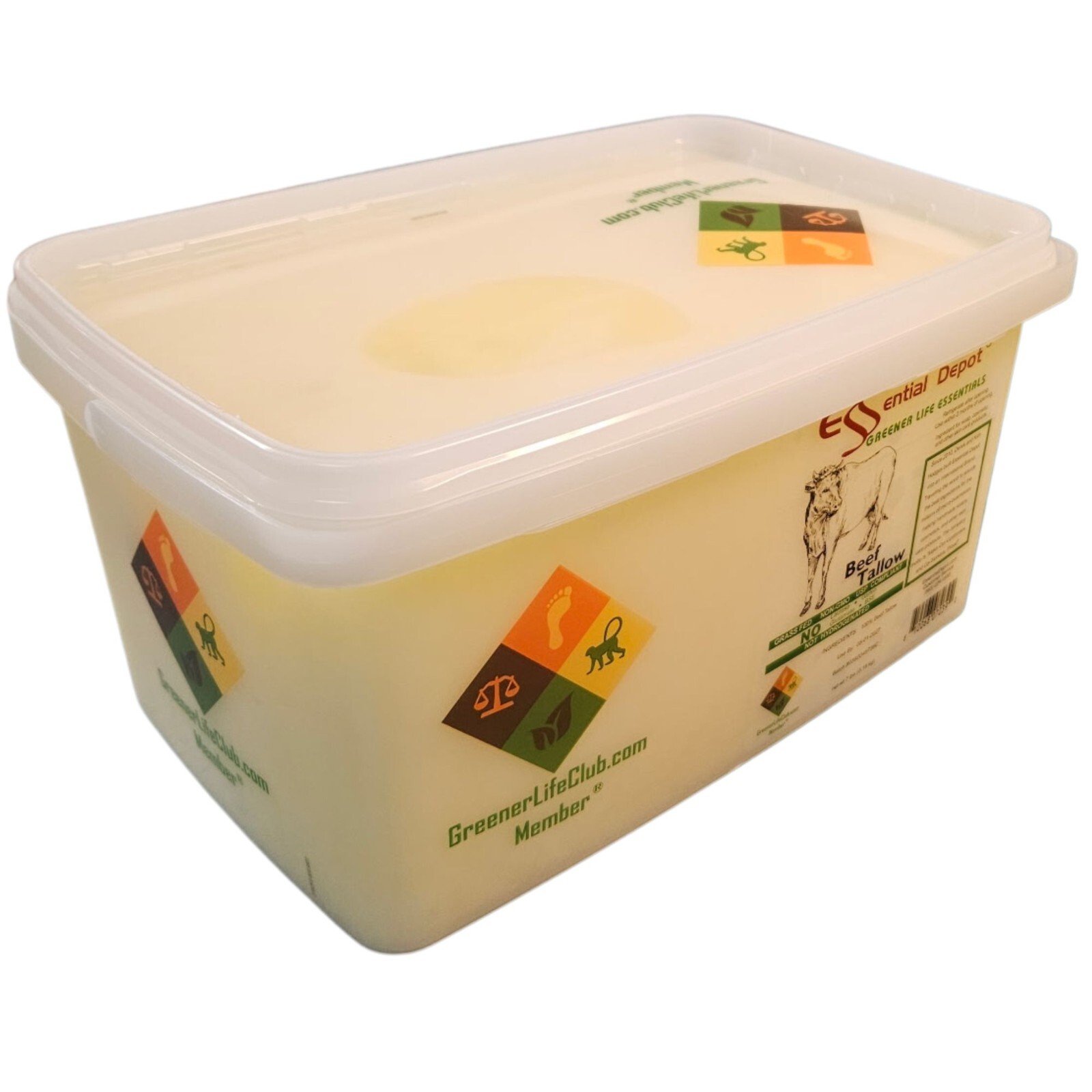 Beef Tallow - 7 lb - PP container - GRASS FED - Not Hydrogenated - Keto Friendly