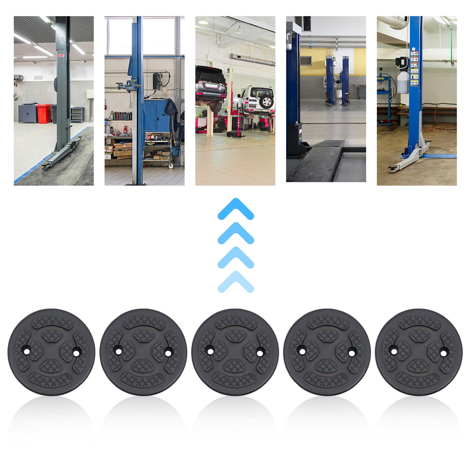 5Pcs Set Rubber Arm Pads Round Auto Truck Hoist Lift Pad For Auto Lift Car Truck