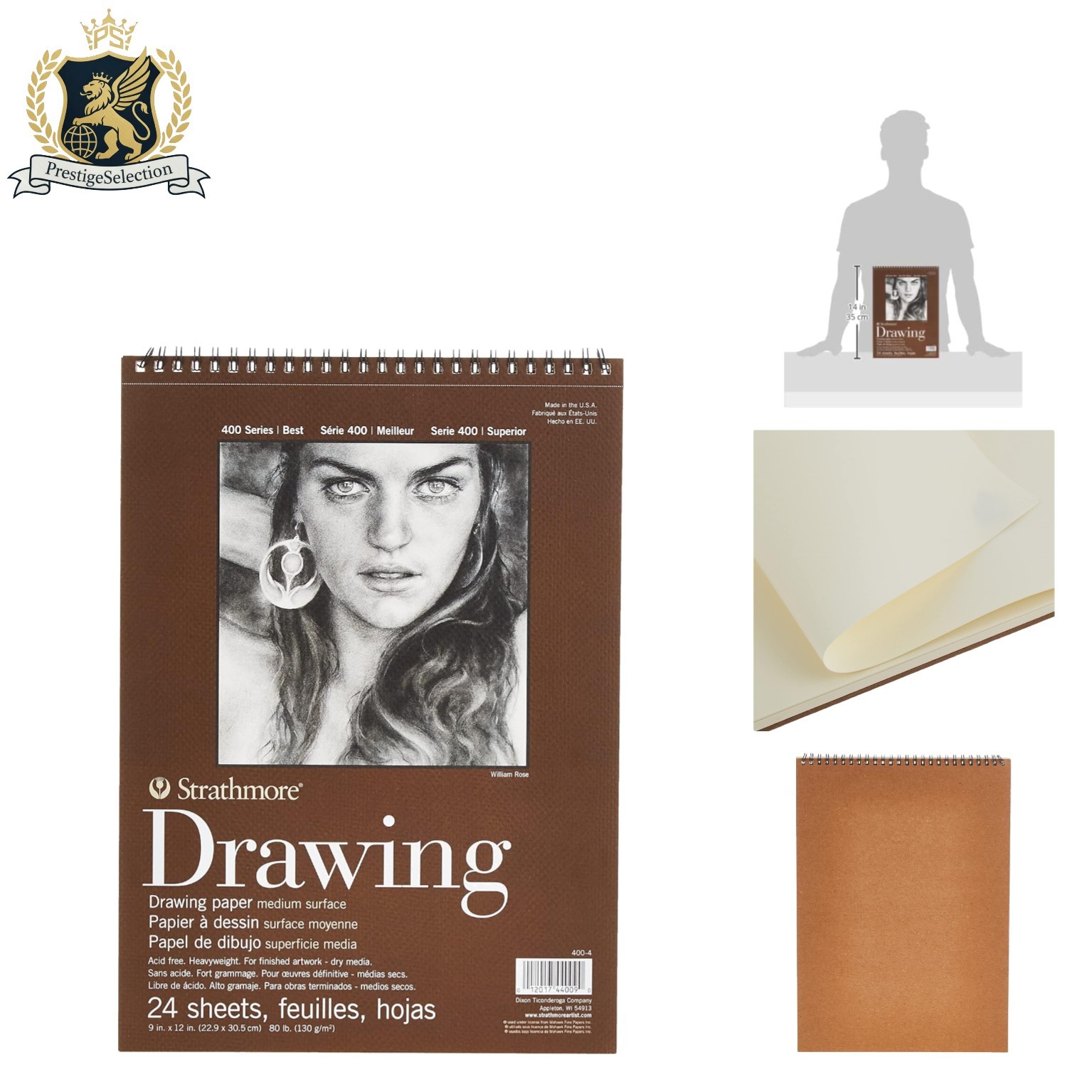 Versatile 9"x12" Cream Colored Drawing Pad - 24 Sheets, Perfect for All Mediums