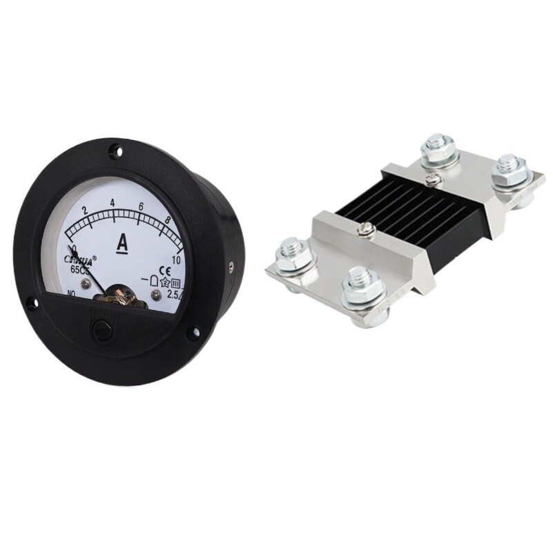DC 1000A Round Analog Ammeter Panel AMP Current Meter Φ 90mm with shunt 65C5