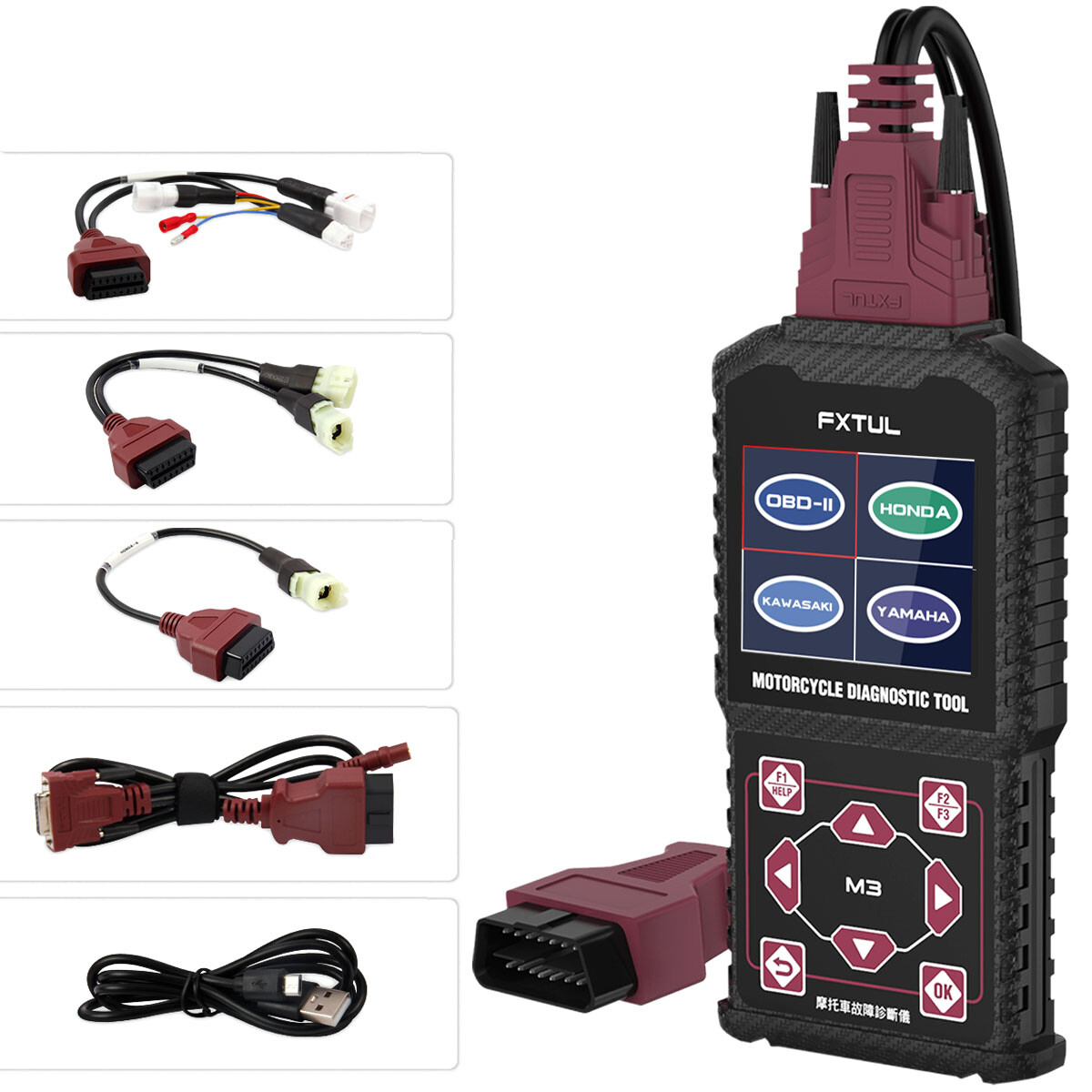 OBD2 Motorcycle Diagnostic Scanner Code Reader Fit for Honda Kawasaki Yamaha