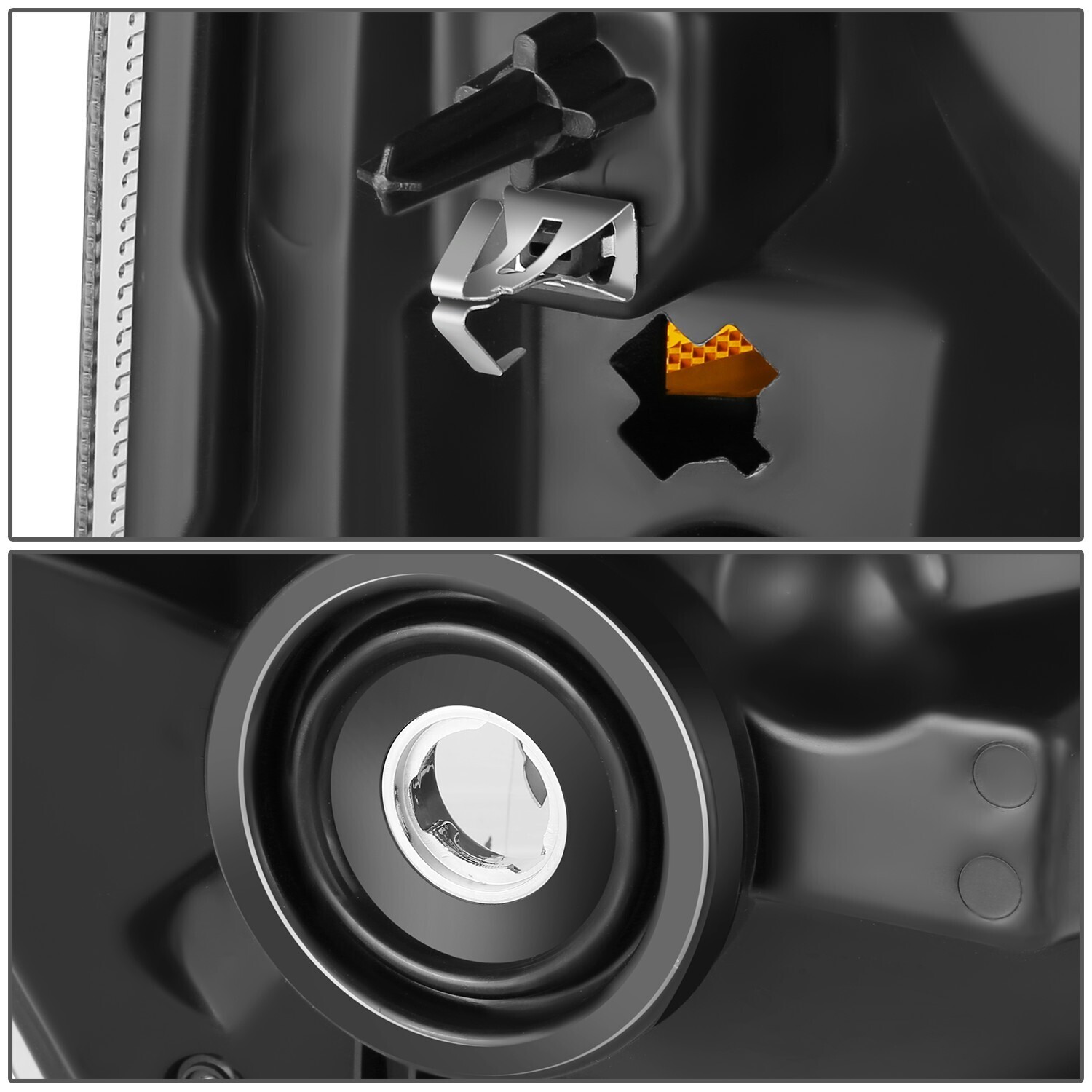 For 08-21 E150 E250 E350 E450 Super Duty Econoline Van Headlight Black/Amber