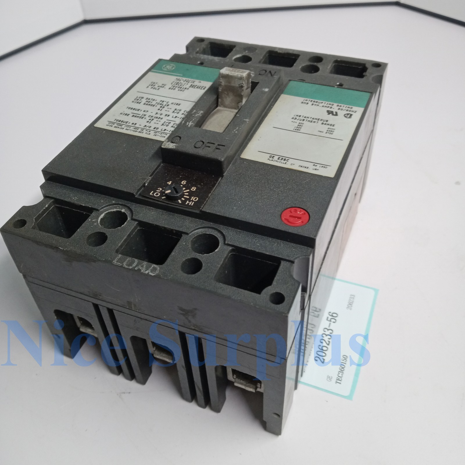 GE Circuit Breaker TEC36150 # 206233-56