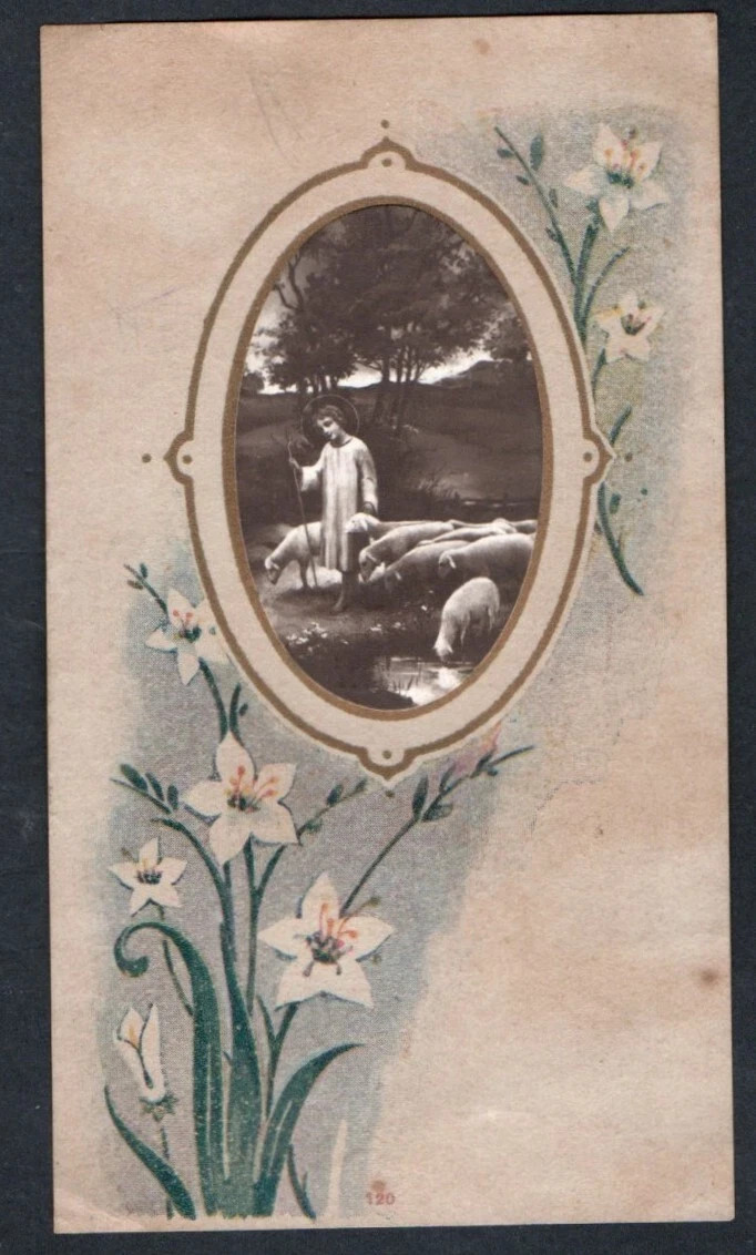 Holy card antique de Jesus Niño santino image pieuses estampa