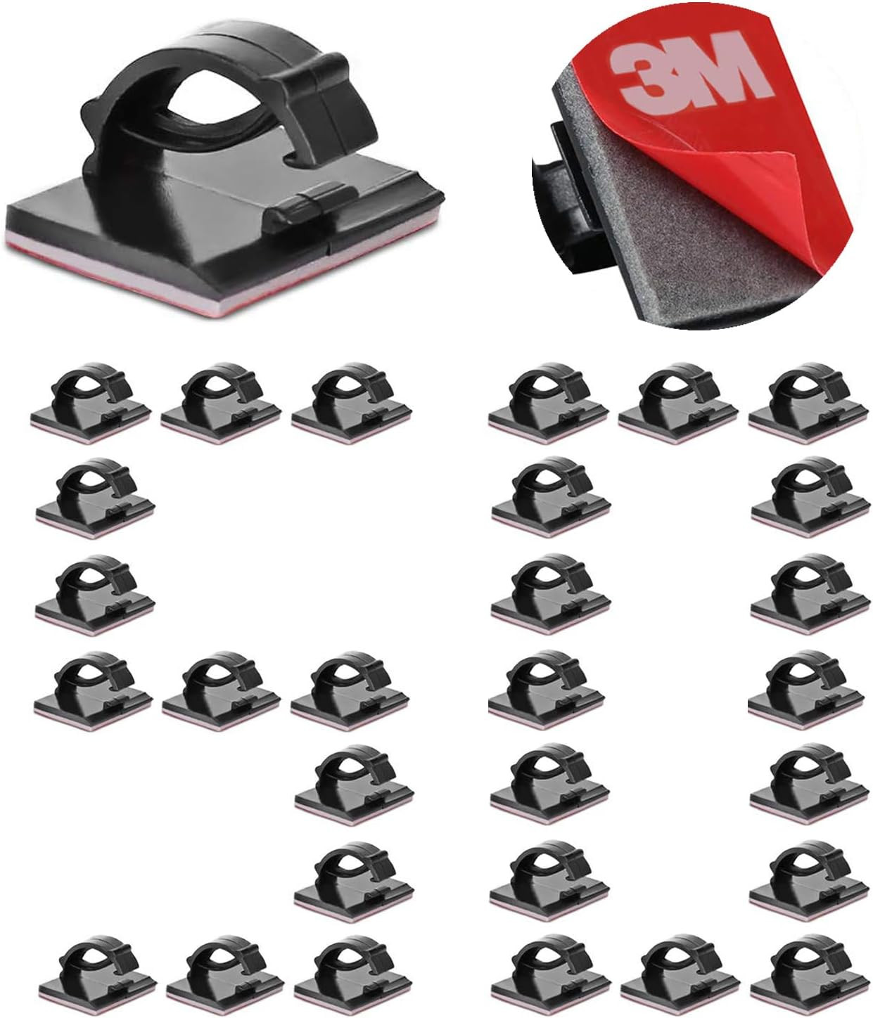 3M Cable Clips Self Adhesive Cord Organizer, Wire Holder Clamp Management Sticky