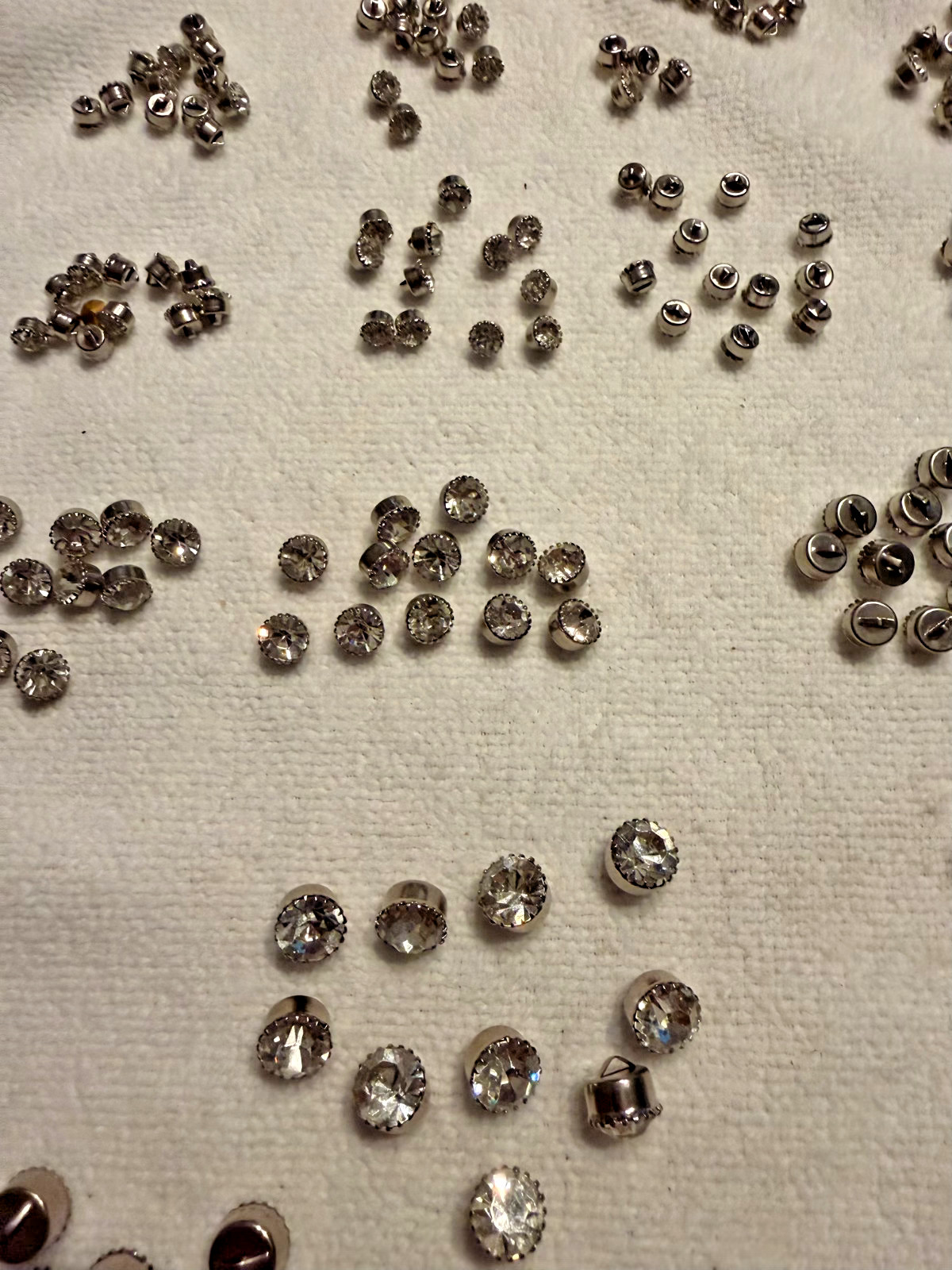 Clear Crystal Rhinestone Screw Back Conchos Silver Tone 6mm 10mm 12mm Choose Siz