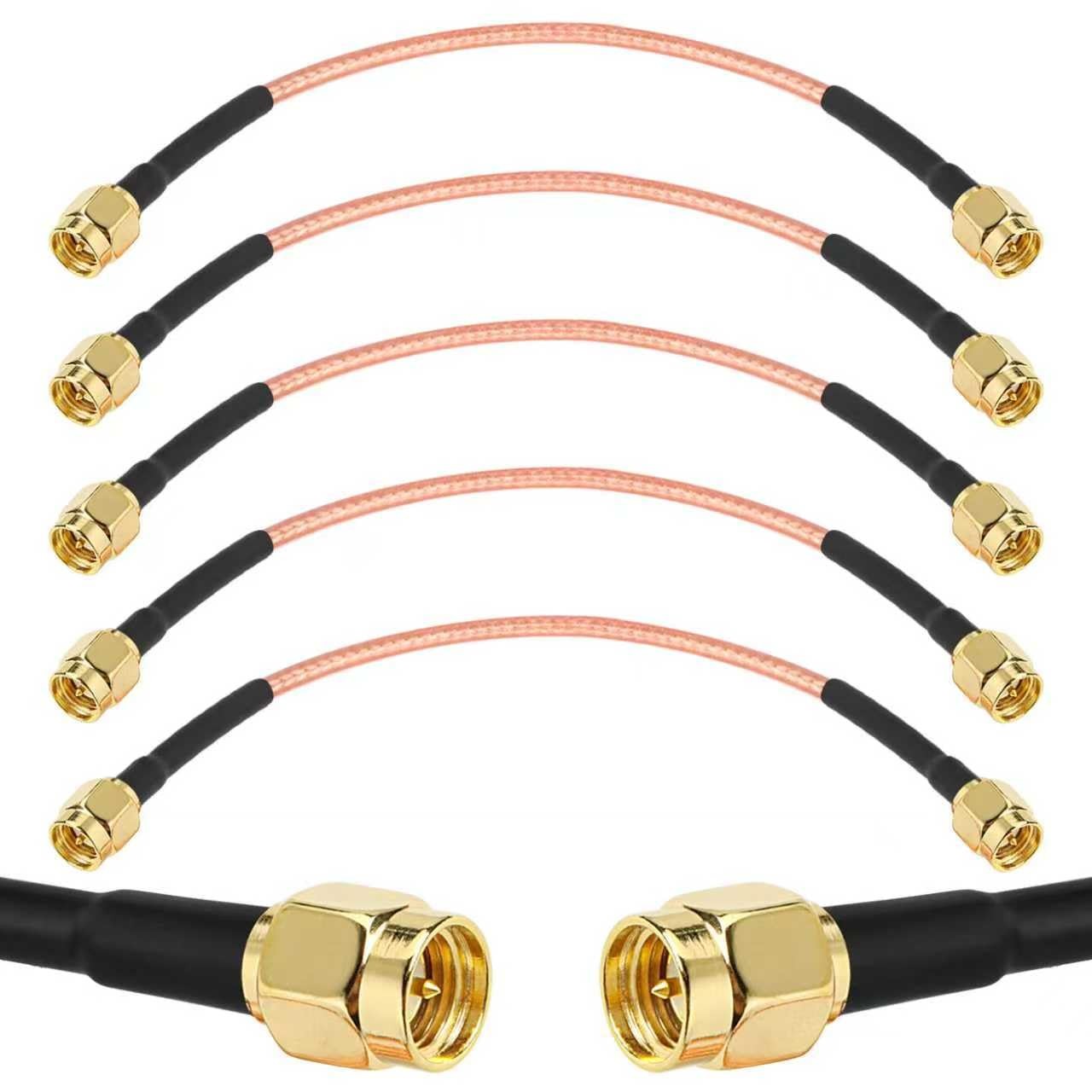 XRDS -RF SMA Male to Cable 6 inch Pack of 5 RG316 6 inch, Brown