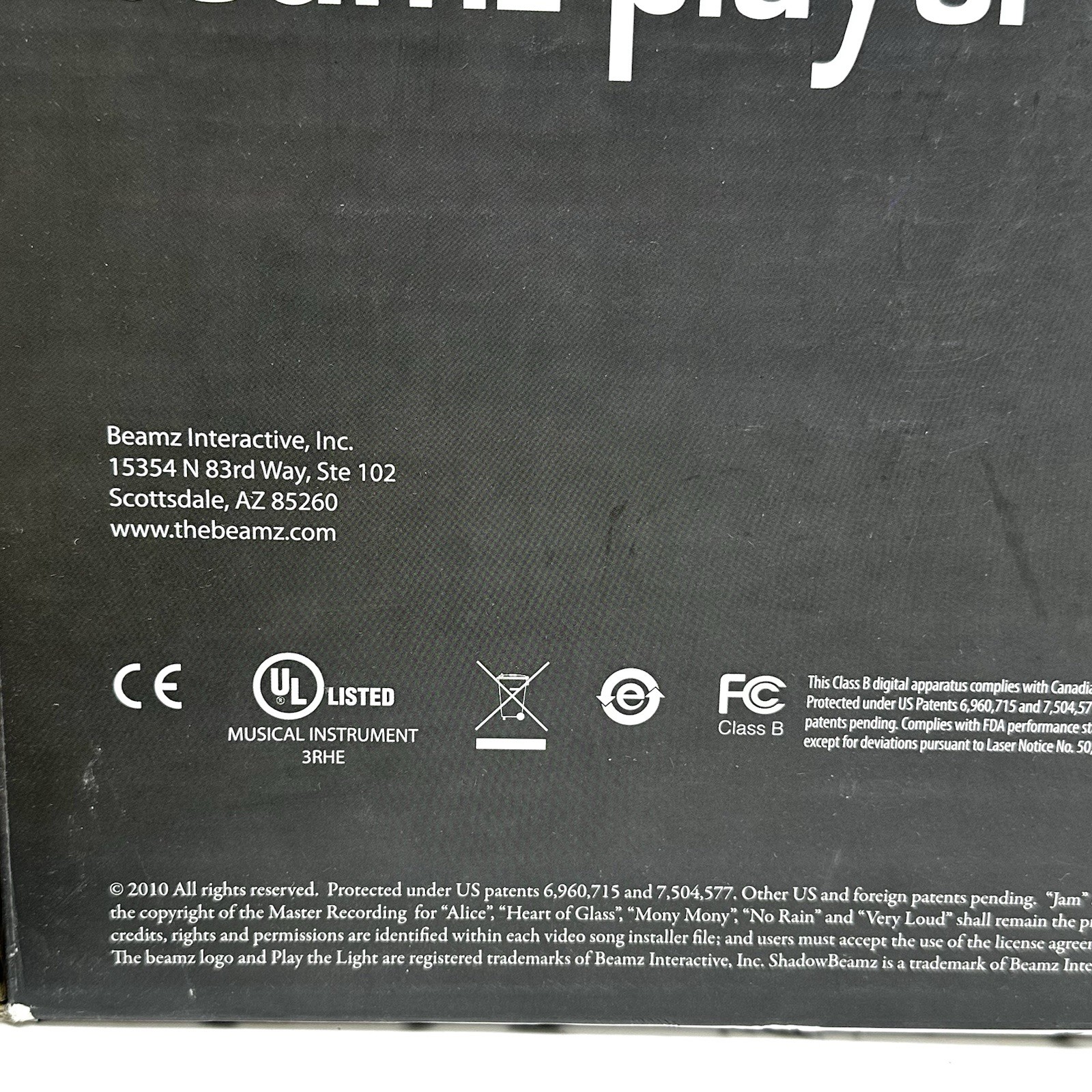 Beamz Player Interactive Music System C4 2010 OPEN BOX MISSING SOFTWARE READ!