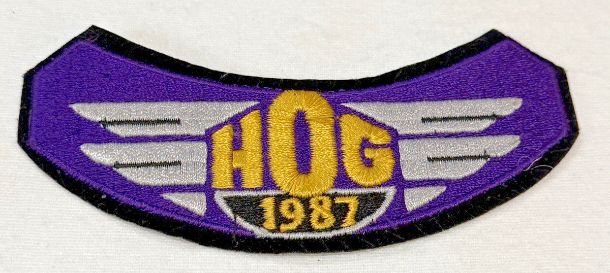 Vintage HARLEY DAVIDSON OWNERS GROUP HOG H.O.G. 1987 Vest Jacket Patch