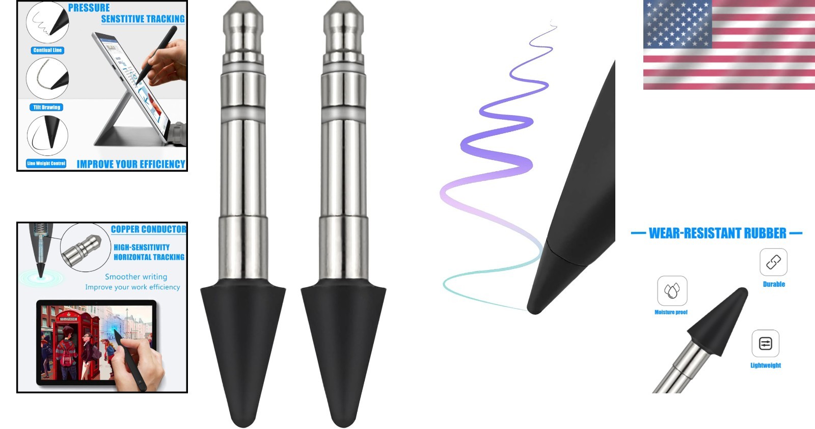 Replacement Tips for Surface Slim Pen 2 – 2-Pack with High Sensitivity